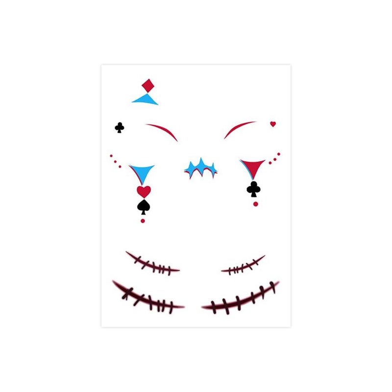 Halloween makeup tattoo stickers, realistic scar stickers, funny stickers, simple, safe and easy to clean